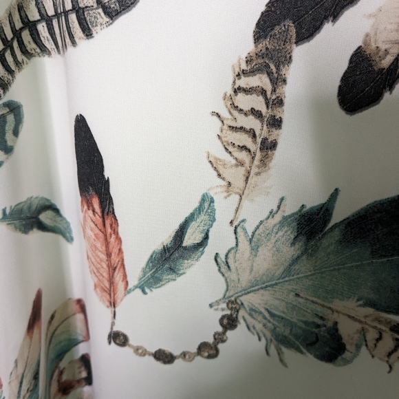 OVI* Boho pull on polyester chiffon lined 3/4 sleeve round neck mid length dress - Picture 9 of 13